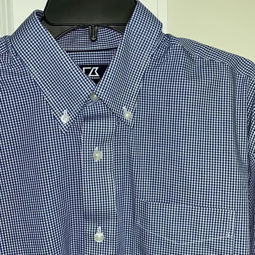 San Jose Country Club Jacksonville mens Gingham Golf LS Work Shirt Cutter & Buck